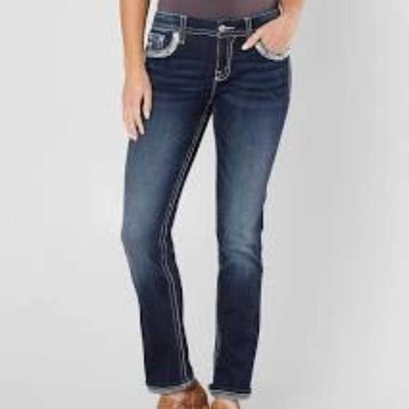 Miss Me Denim - Miss Me Mid Rise Straight ME8201TR Jeans, 26x31